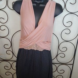 Peach and charcoal Lilac dress M